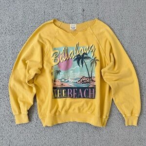 Billabong Yellow Beach Graphic Women's Oversized Sweatshirt XS
